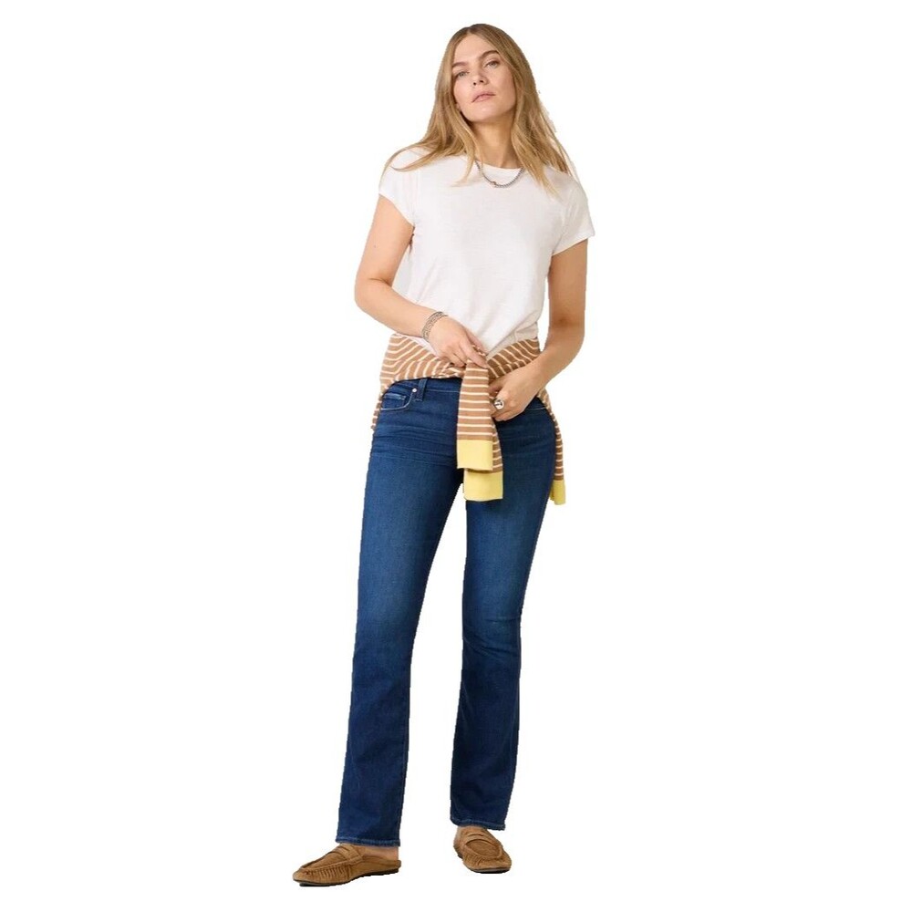 Paige High Rise Manhattan Jeans Women 30 x 27 Blue Denim Cotton Blend Bottoms